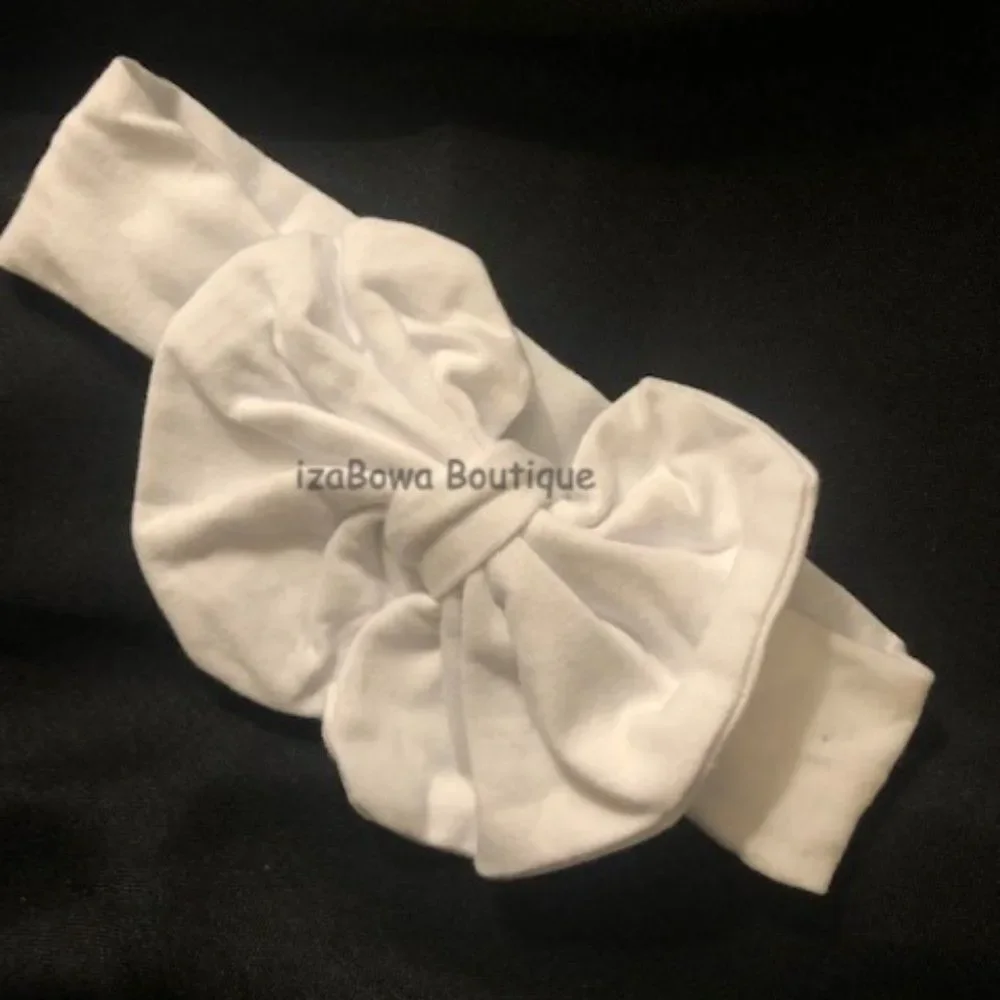White Cotton Big Bow Headband  WHTMES  NWT Boutique